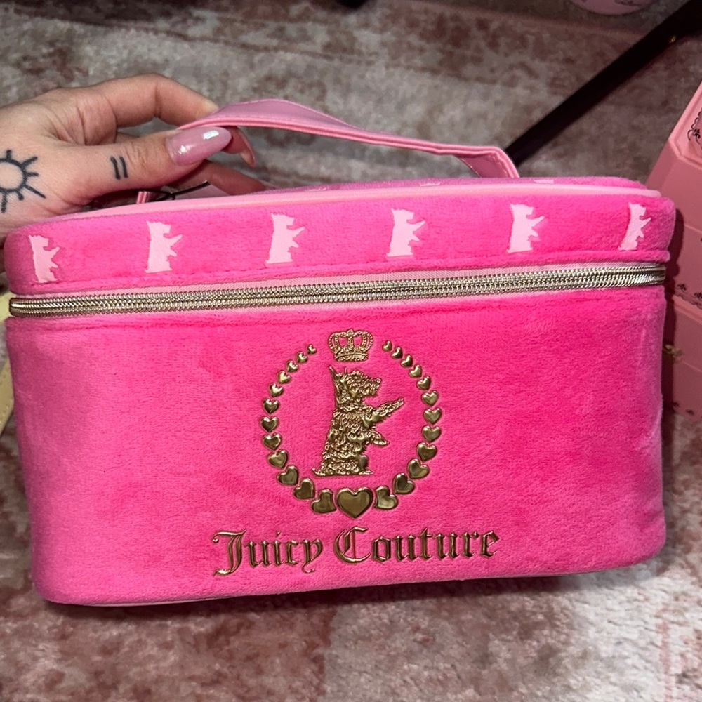 Juicy Couture Hot Pink Terry dog Cosmetic Bag